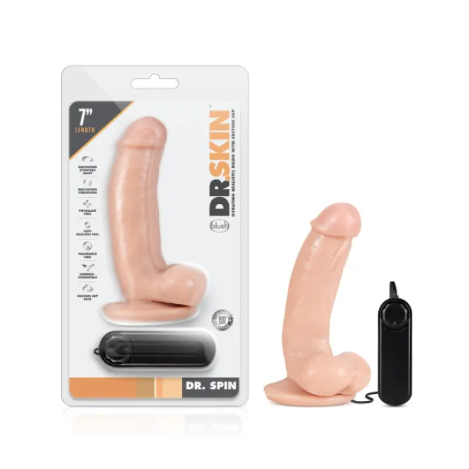 7 Inch Gyrating and Vibrating Realistic Dildo with Balls