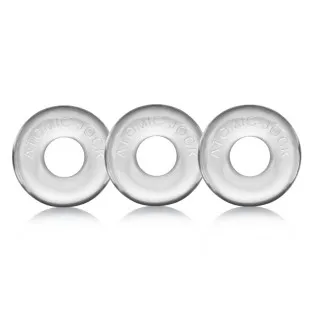 Oxballs Ringer Cock Ring 3-Pack Of Do-Nut-1 Small Clear