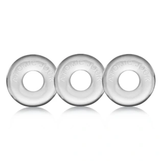 Oxballs Ringer Do-Nut Cock Ring Set Small Clear (3-Piece)