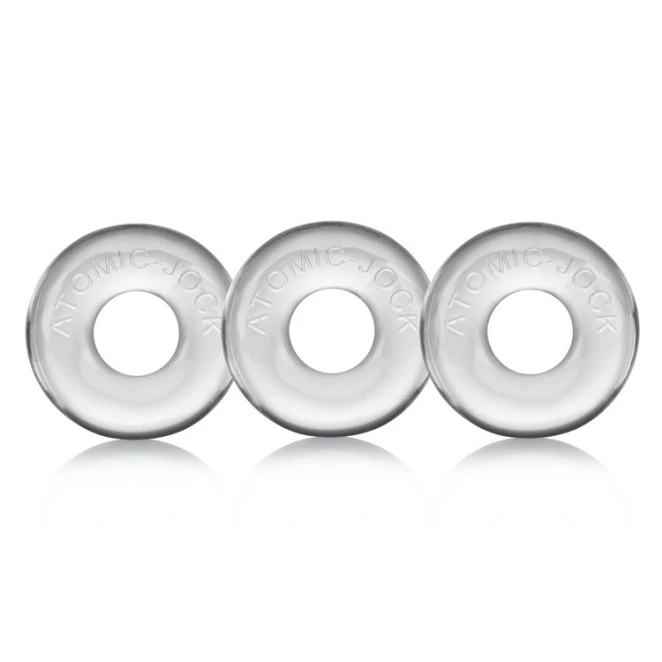 Oxballs Ringer Do-Nut Cock Ring Set Small Clear (3-Piece)