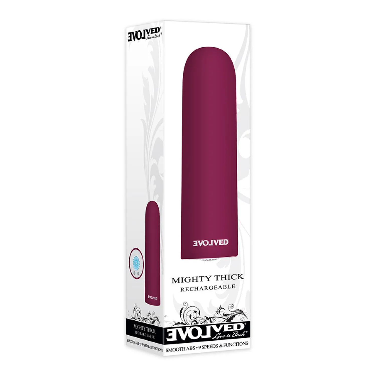 Thick Bullet Vibrator with 9 Speeds Burgundy