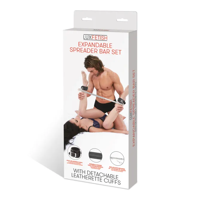 Lux Fetish Expandable Spreader Bar Set with Detachable Cuffs