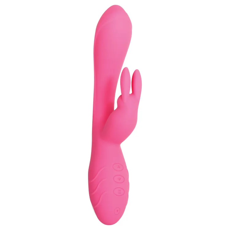 Dual Stimulation Silicone Rabbit Vibrator with Bunny Ears Dual Stimulation Silicone Rabbit Vibrator with Bunny Ears