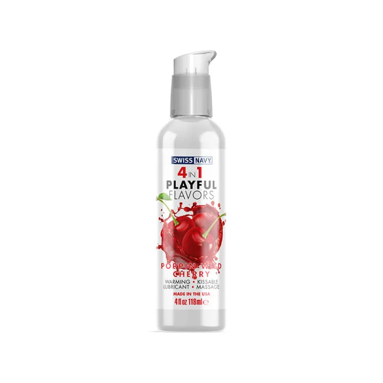 Swiss Navy 4 in 1 Playful Flavors Poppin Wild Cherry 4 oz. Swiss Navy 4 in 1 Playful Flavors Poppin Wild Cherry 4 oz.