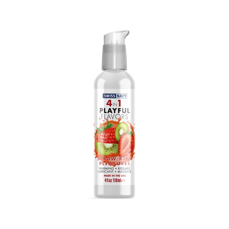 Swiss Navy 4 in 1 Playful Flavors Straw-Kiwi Pleasures 4 oz. Swiss Navy 4 in 1 Playful Flavors Straw-Kiwi Pleasures 4 oz.