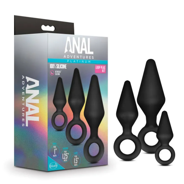 Anal Silicone Loop Butt Plug Training Kit Anal Silicone Loop Butt Plug Training Kit