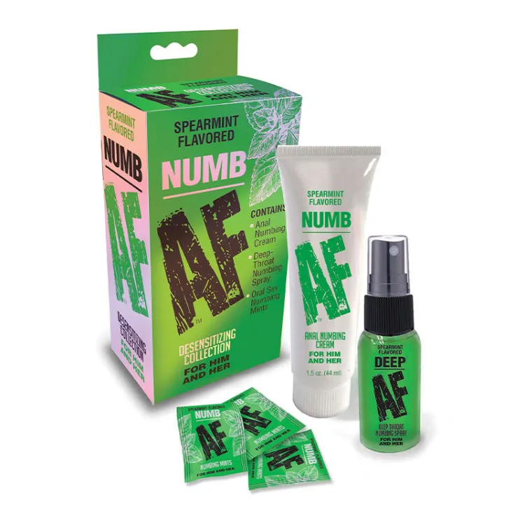 Numb AF Spearmint Flavored Desensitizing Cream Spray & Mints Numb AF Spearmint Flavored Desensitizing Cream Spray & Mints
