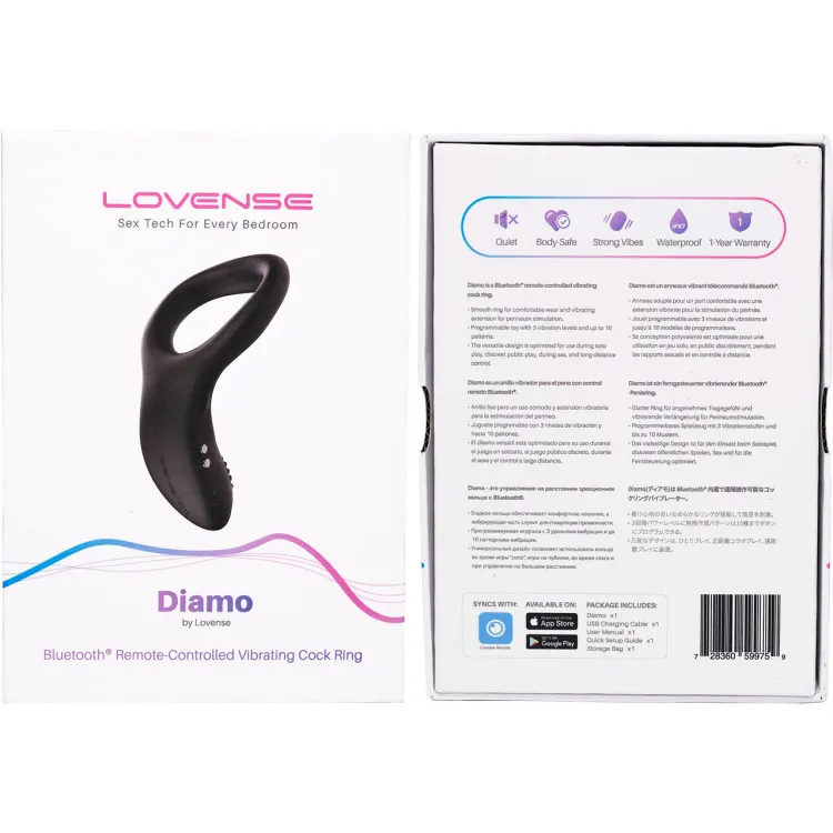Lovense Diamo Bluetooth Remote-Controlled Vibrating Cockring Lovense Diamo Bluetooth Remote-Controlled Vibrating Cockring