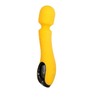 Yellow Silicone Wand Vibrator with Turbo Boost