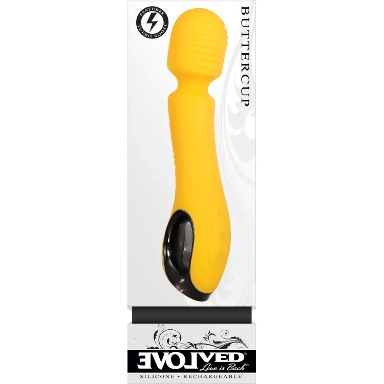 Yellow Silicone Wand Vibrator with Turbo Boost Yellow Silicone Wand Vibrator with Turbo Boost