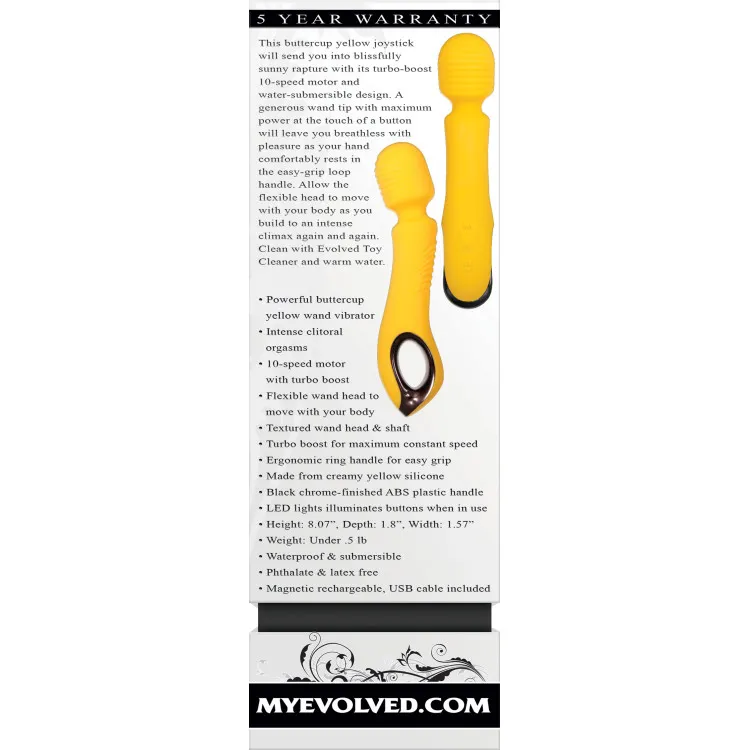 Yellow Silicone Wand Vibrator with Turbo Boost Yellow Silicone Wand Vibrator with Turbo Boost