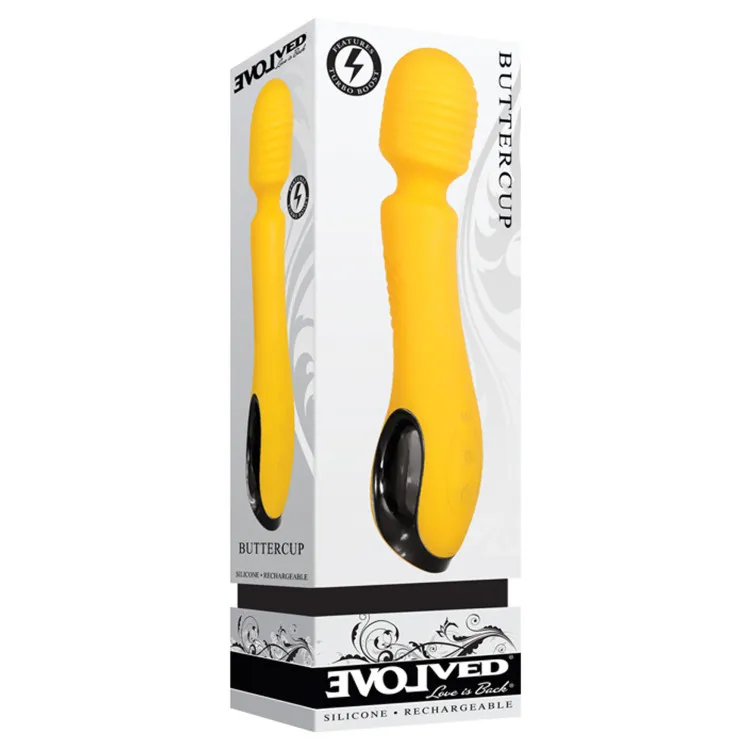 Yellow Silicone Wand Vibrator with Turbo Boost Yellow Silicone Wand Vibrator with Turbo Boost