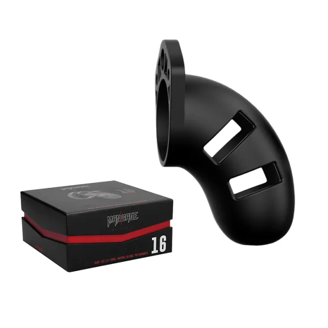 ManCage 20 Adjustable Silicone Chastity Cage Black