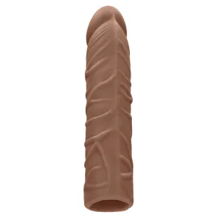 Penis Sleeve Extender Realistic Veiny 7 in. Tan