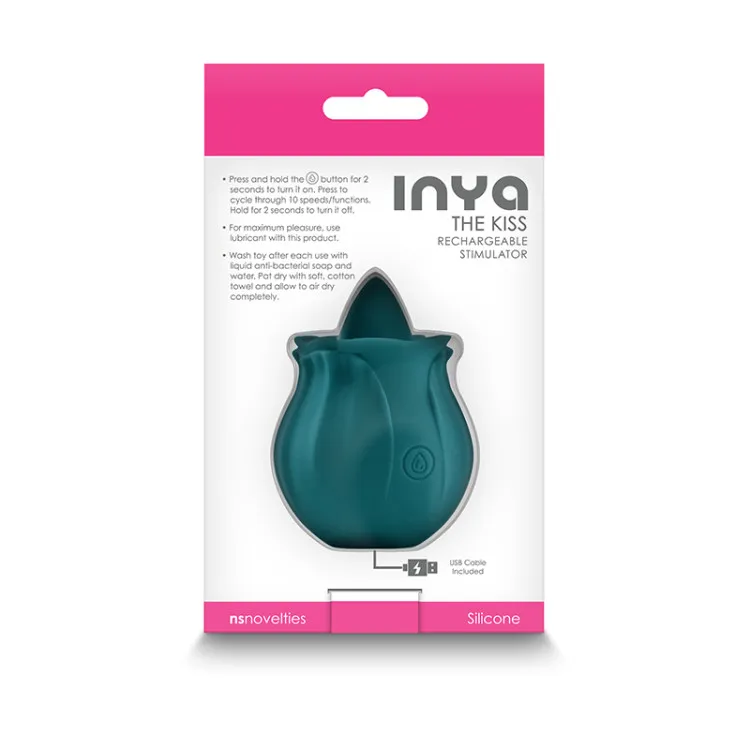 INYA The Kiss Clit Vibrator Dark Teal (78717) by New Sensations Novelties Inc. | Sex Toys | SlipDix.com INYA The Kiss Clit Tongue Vibrator