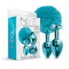 NIXIE Metal Butt Plug Set Pom Pom & Jewel-Inlaid NIXIE Metal Butt Plug Set Pom Pom & Jewel-Inlaid