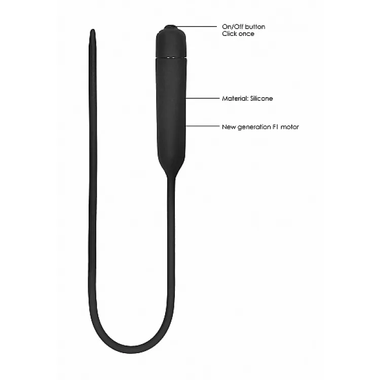 Ouch! Urethral Sounding Extra Long Silicone Vibrating Bullet Plug Black Ouch! Urethral Sounding Extra Long Silicone Vibrating Bullet Plug Black