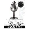 Anal Metal Butt Plug with Black Gem Small Anal Metal Butt Plug with Black Gem Small