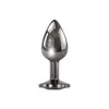 Anal Metal Butt Plug with Black Gem Small Anal Metal Butt Plug with Black Gem Small