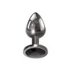 Anal Metal Butt Plug with Black Gem Small Anal Metal Butt Plug with Black Gem Small