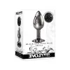 Anal Metal Butt Plug with Black Gem Small Anal Metal Butt Plug with Black Gem Small