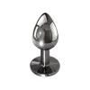 Anal Metal Butt Plug with Black Gem Small Anal Metal Butt Plug with Black Gem Small