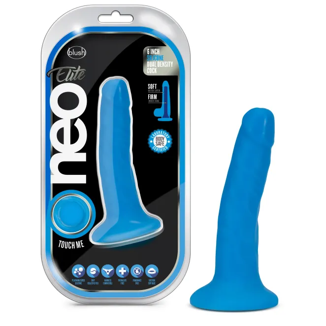 6 Inch Neo Elite Luxe Realistic Silicone Dildo Blue