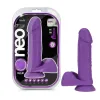 8 Inch Silicone Dual Density Dildo With Balls Neon Purple