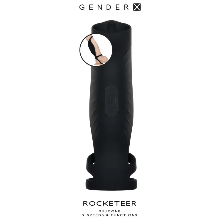 Rocketeer Triple-Ring Vibrating Silicone Penis Sheath