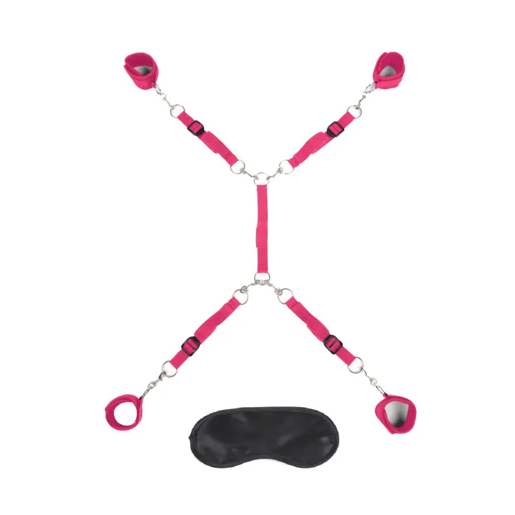 Lux Fetish 7-Piece Bed Spreader Playful Restraint System Hot Pink Lux Fetish 7-Piece Bed Spreader Playful Restraint System Hot Pink