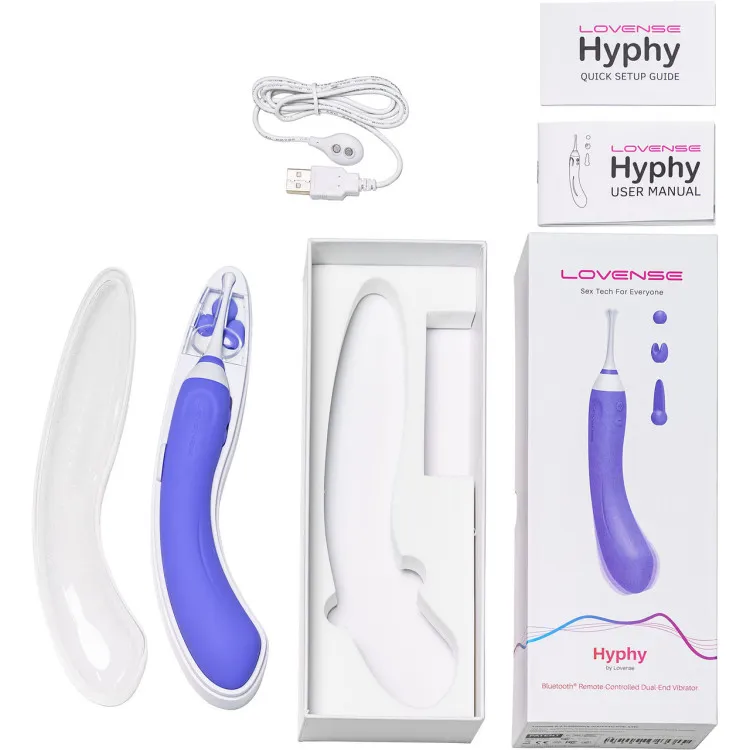 Lovense Hyphy Bluetooth Dual-Ended G-Spot Vibrator & Clitoral Stimulator Lovense Hyphy Bluetooth Dual-Ended G-Spot Vibrator & Clitoral Stimulator