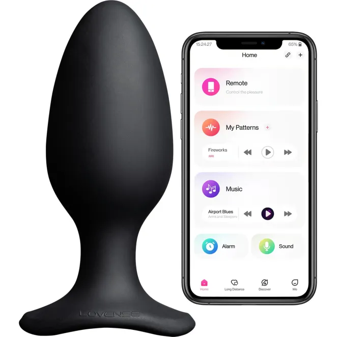 Lovense Hush 2 Bluetooth Remote-Controlled Vibrating Butt Plug L 2.25 in.