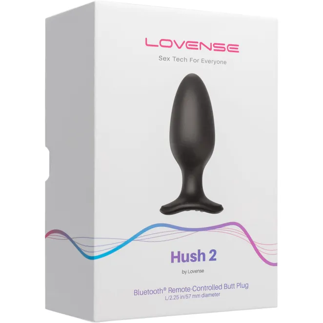 Lovense Hush 2 Bluetooth Remote-Controlled Vibrating Butt Plug L 2.25 in.