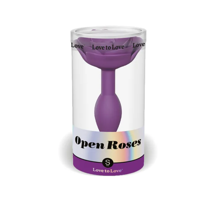 Anal Open Roses Silicone Butt Plug Purple Small