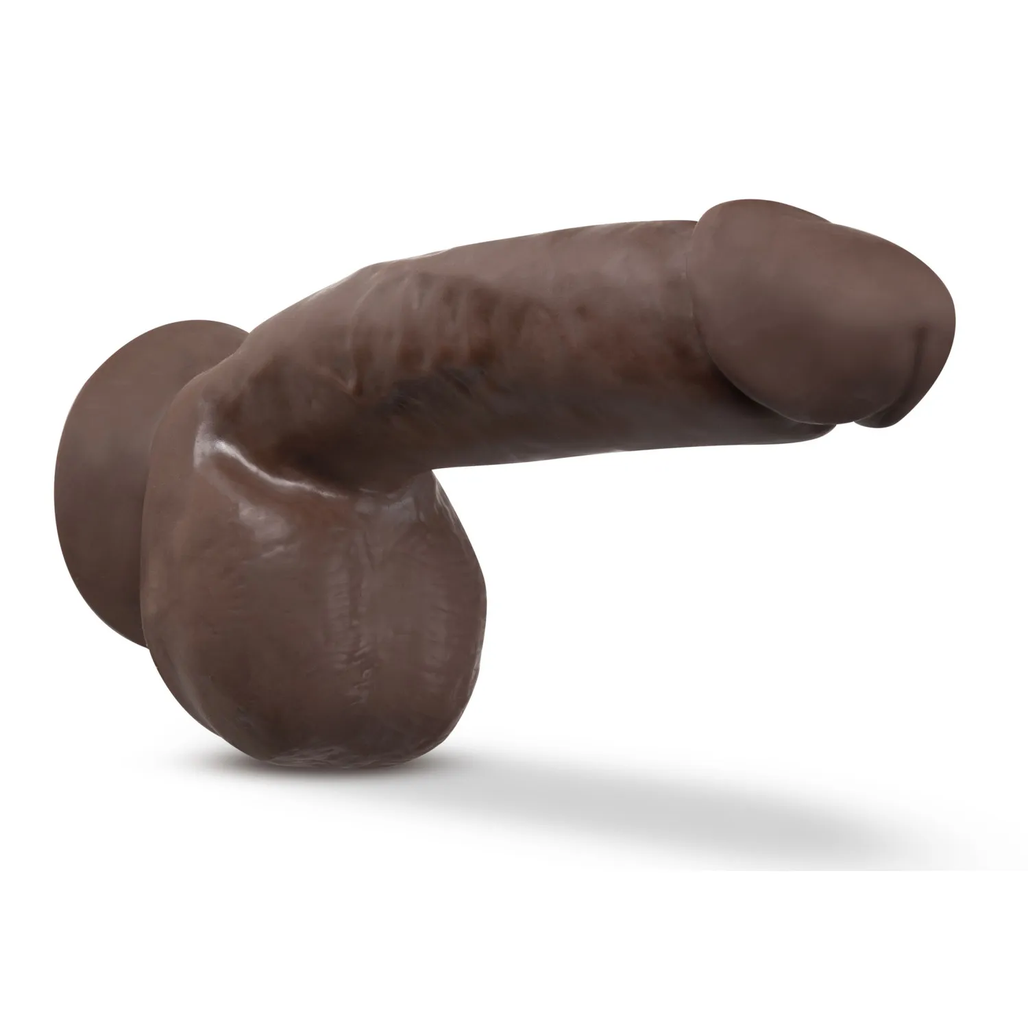 8 in. Realistic Triple Density Posable Dildo with Balls Brown