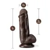 7 in. Realistic Triple Density Posable Dildo with Balls Brown 7 in. Realistic Triple Density Posable Dildo with Balls Brown