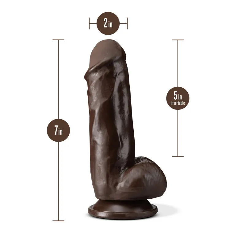 7 in. Realistic Triple Density Posable Dildo with Balls Brown 7 in. Realistic Triple Density Posable Dildo with Balls Brown