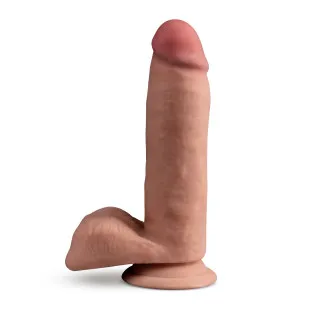 7 in. Realistic Triple Density Posable Dildo with Balls Tan