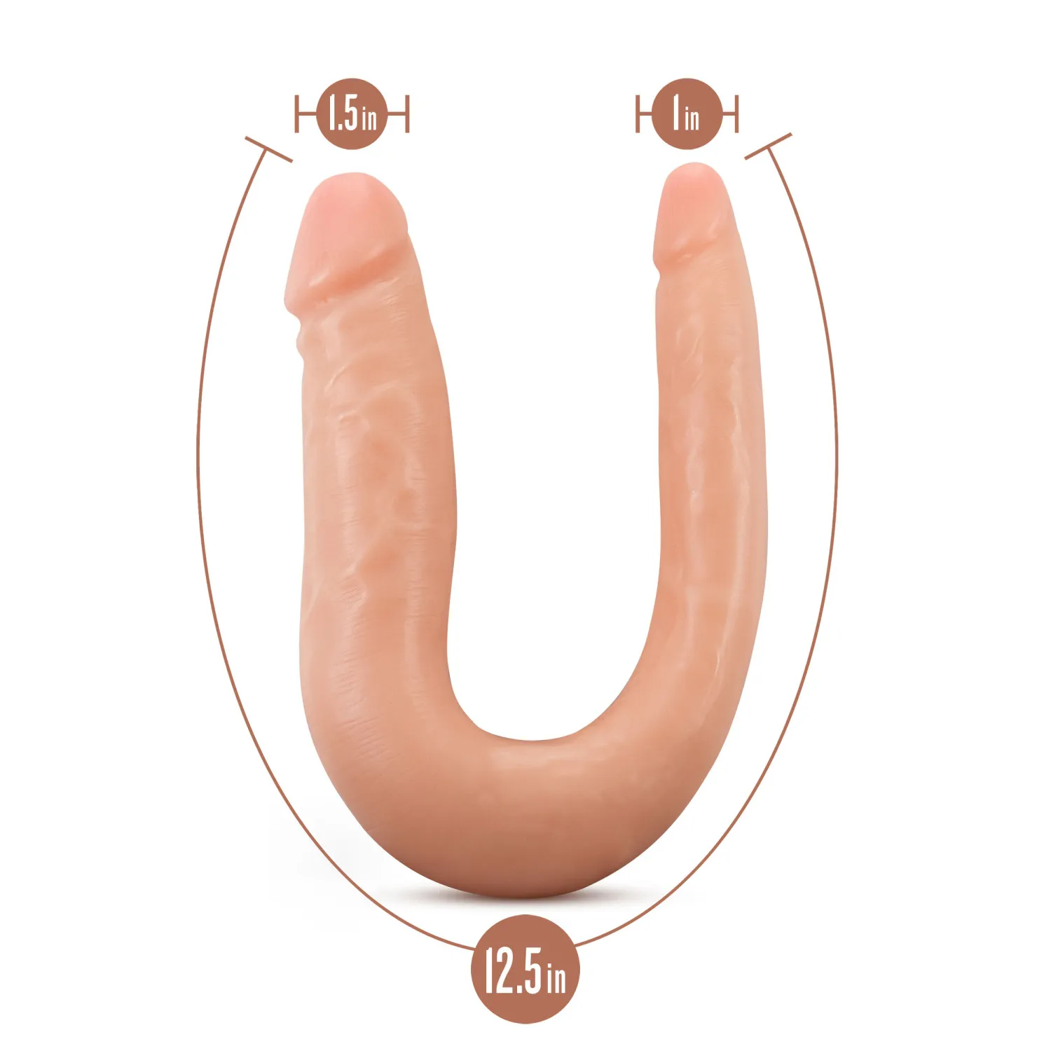 12 in. Realistic Dual-Ended Silicone Dildo Beige