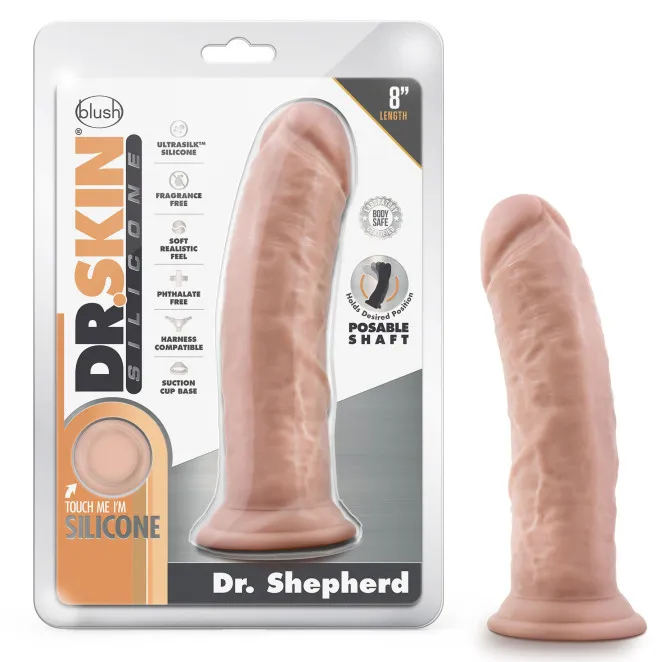 8 Inch Dr. Shepherd Realistic Silicone Dildo Beige