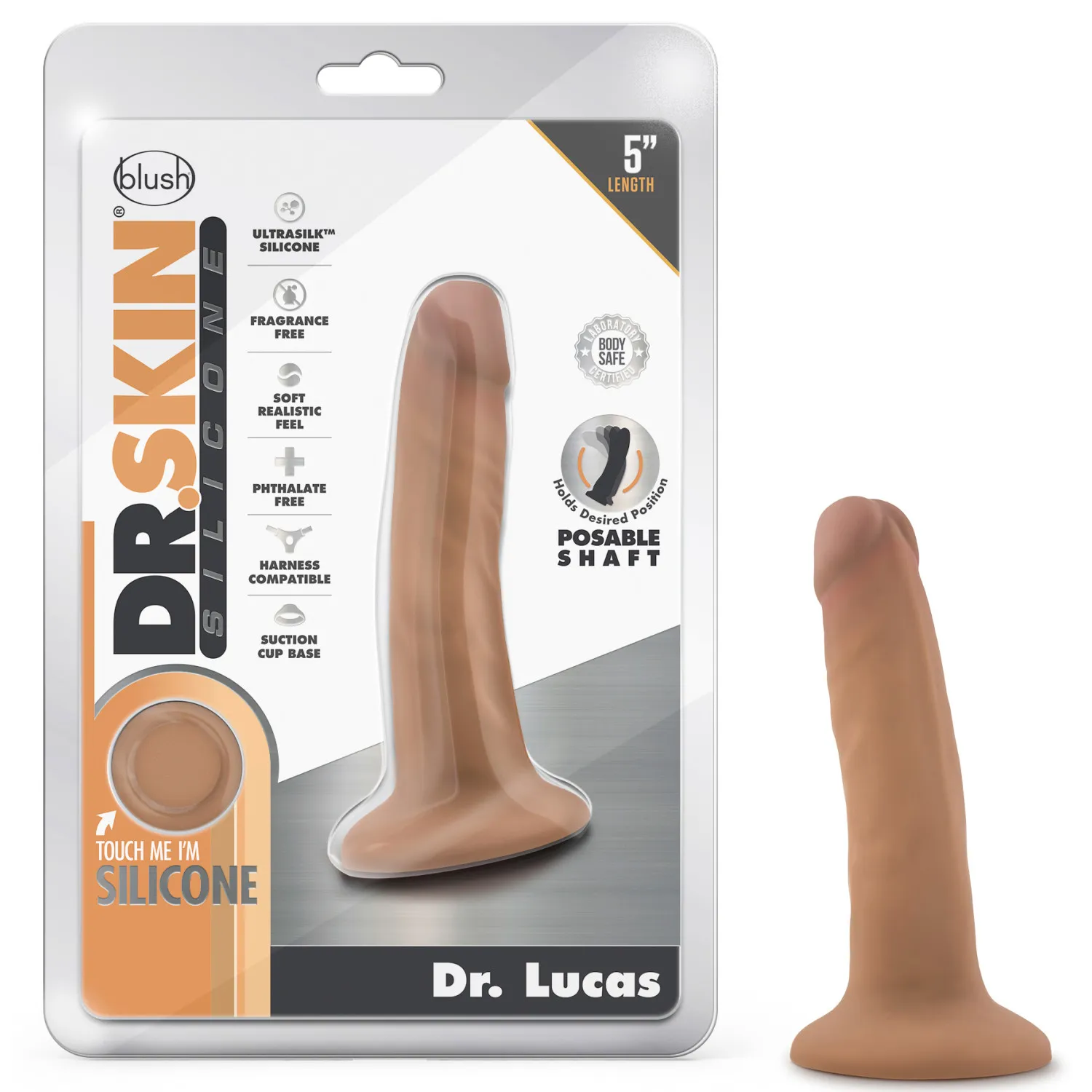 5 in. Realistic Posable Silicone Dildo Tan