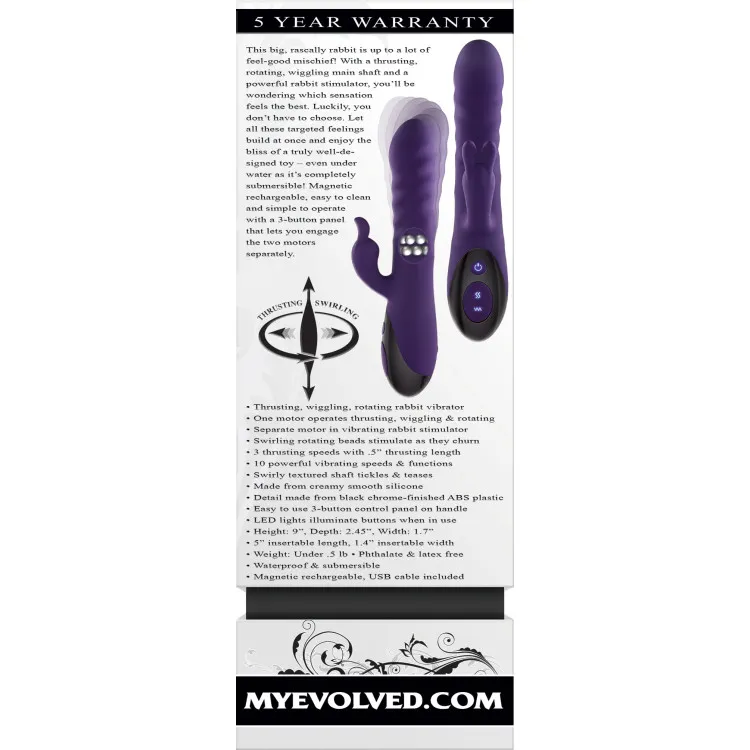 Thrusting & Swirling Silicone Rabbit Vibrator Thrusting & Swirling Silicone Rabbit Vibrator