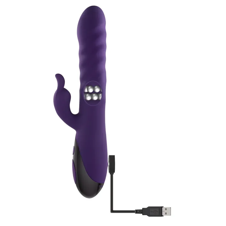 Thrusting & Swirling Silicone Rabbit Vibrator Thrusting & Swirling Silicone Rabbit Vibrator