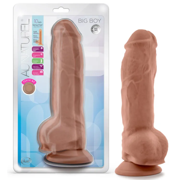 Blush Au Naturel Big Boy 10 in. Posable Dual Density Dildo with Balls & Suction Cup Tan (81911) by Blush | Anal Dildos | SlipDix.com Blush Au Naturel Big Boy 10 in. Posable Dual Density Dildo with Balls & Suction Cup Tan (81911) | SlipDix.com