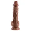 8 in. Realistic Dildo with Balls Brown 8 in. Realistic Dildo with Balls Brown