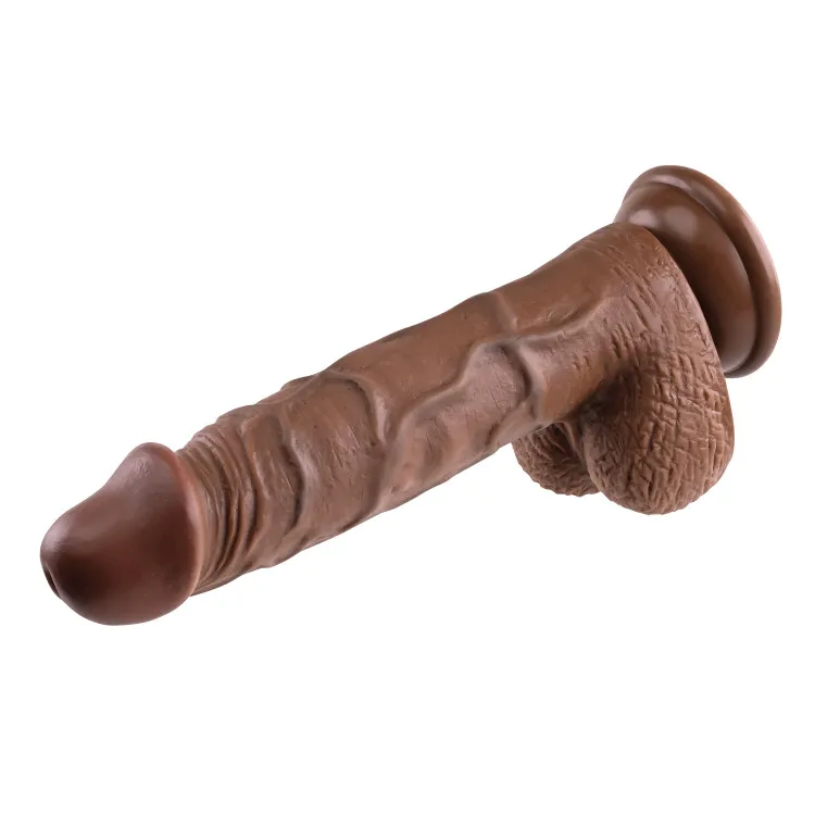 8 in. Realistic Dildo with Balls Brown 8 in. Realistic Dildo with Balls Brown