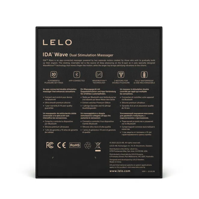 Lelo Ida Wave Rechargable App Controlled Dual Stimulation Vibrator