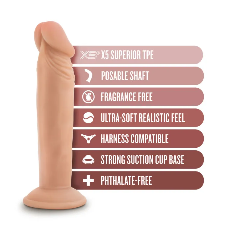 6 in. Realistic Triple Density Posable Dildo Beige 6 in. Realistic Triple Density Posable Dildo Beige
