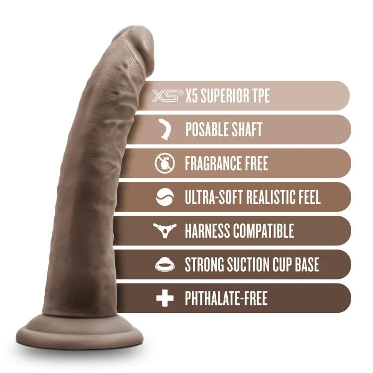 7 in. Realistic Triple Density Posable Dildo Brown 7 in. Realistic Triple Density Posable Dildo Brown