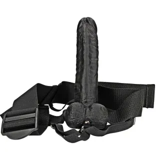 Hollow Strap-On Realistic 7 in. with Balls Black Hollow Strap-On Realistic 7 in. with Balls Black